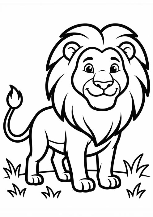 fröhlicher löwenkönig