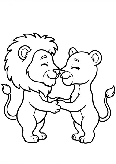 verliebtes löwenpaar