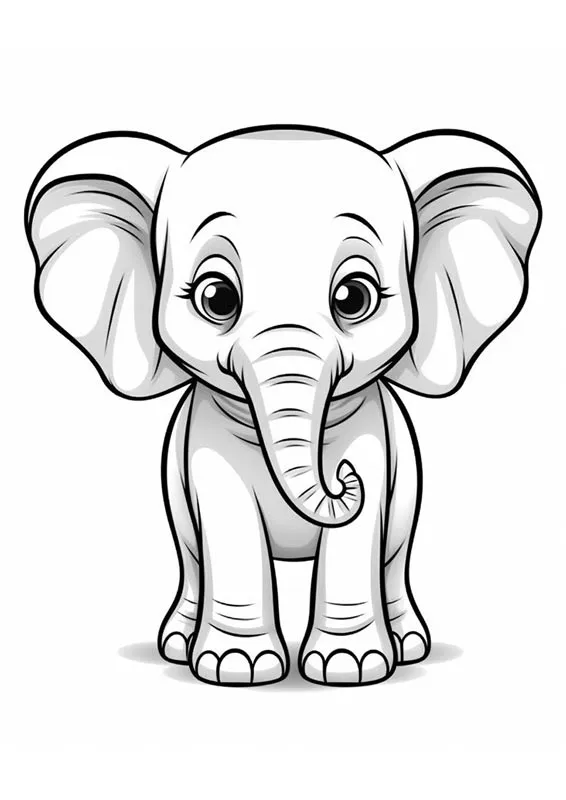 ein elefant zum ausmalen