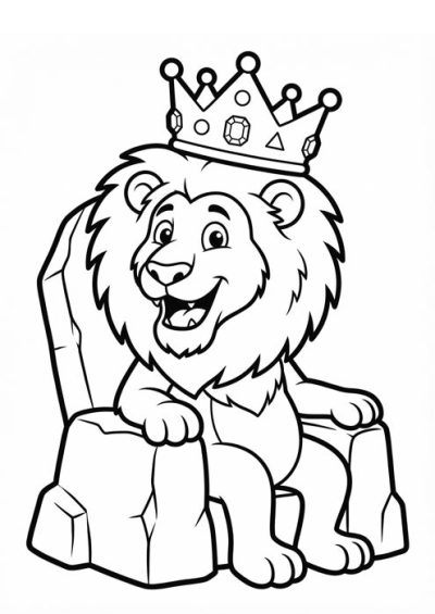 ausmalbild löwe mit krone