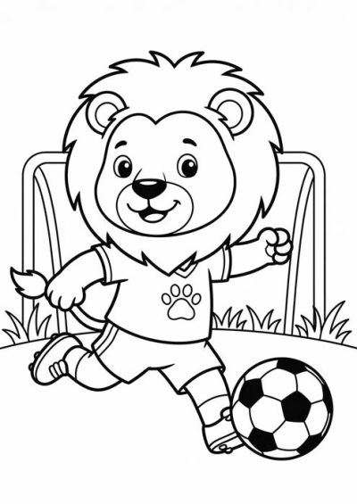 löwe spielt fußball