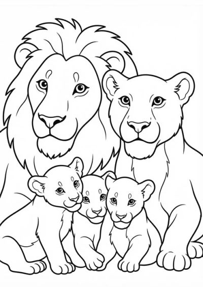 löwenfamilie ausmalbild