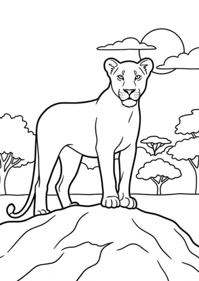 löwin in der savanne